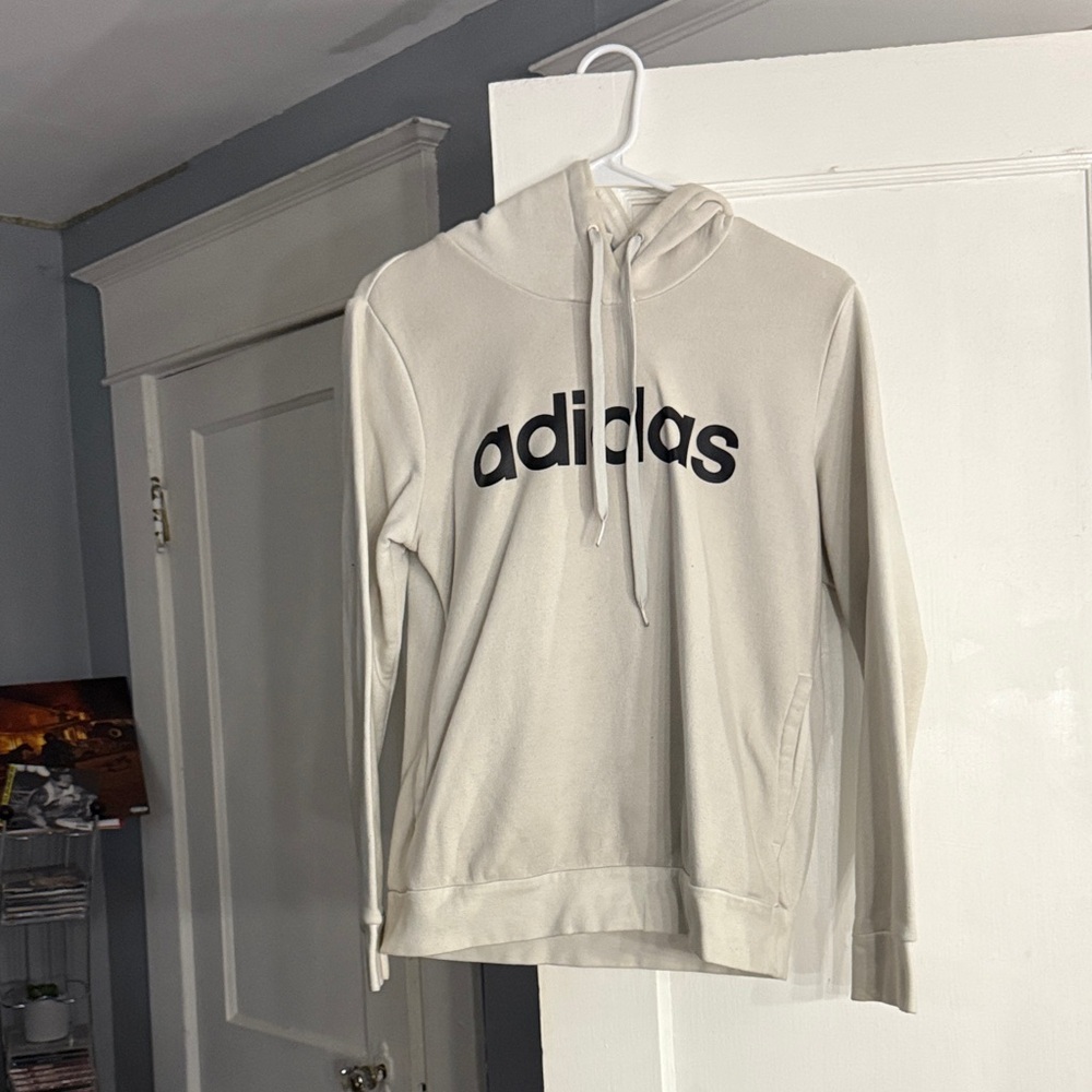 Adidas Off-White Hoodie with Black Logo